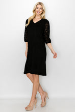 Load image into Gallery viewer, Angie Suede Dress with Crochet Lace Sleeves