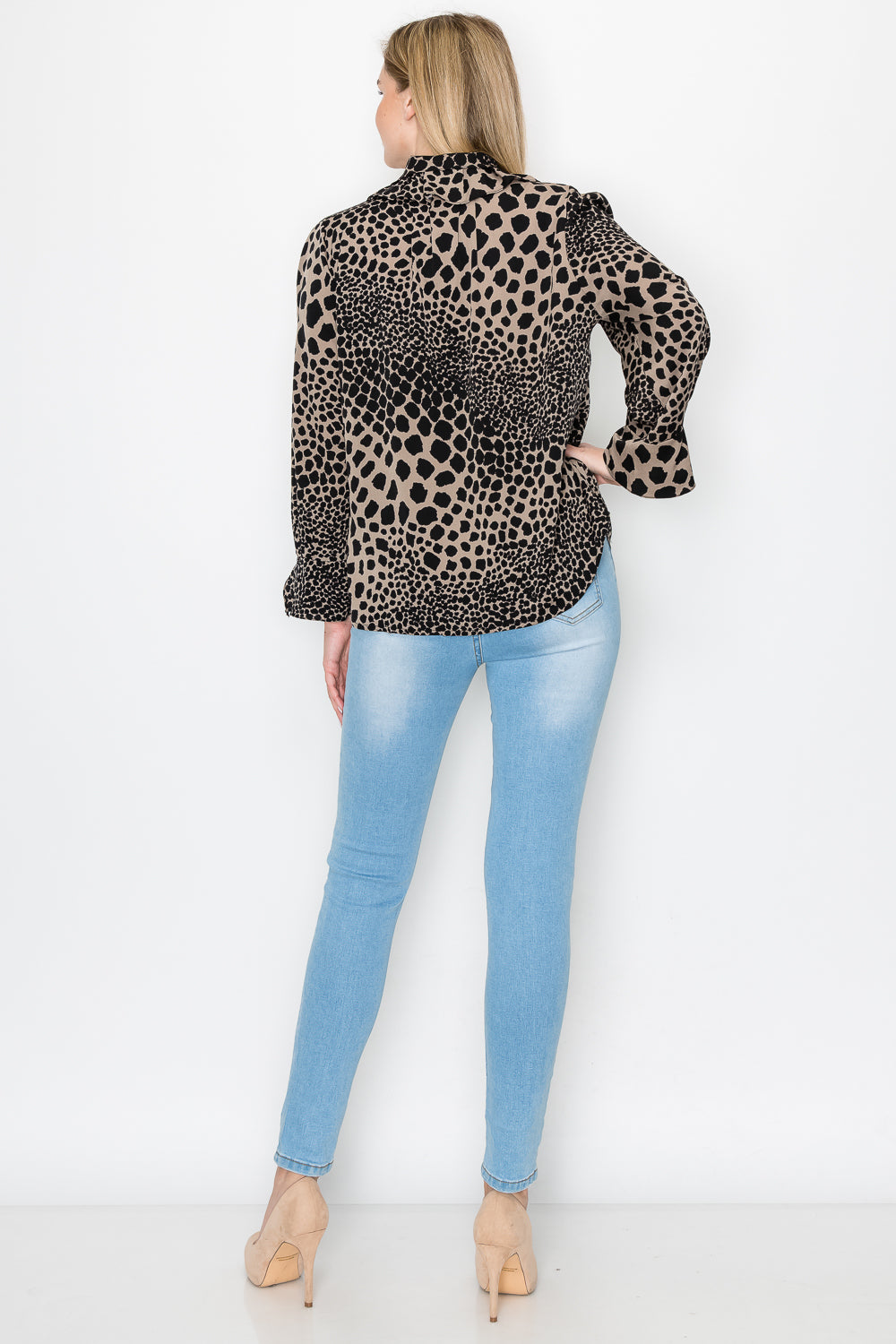 Wynne Woven Animal Print Top