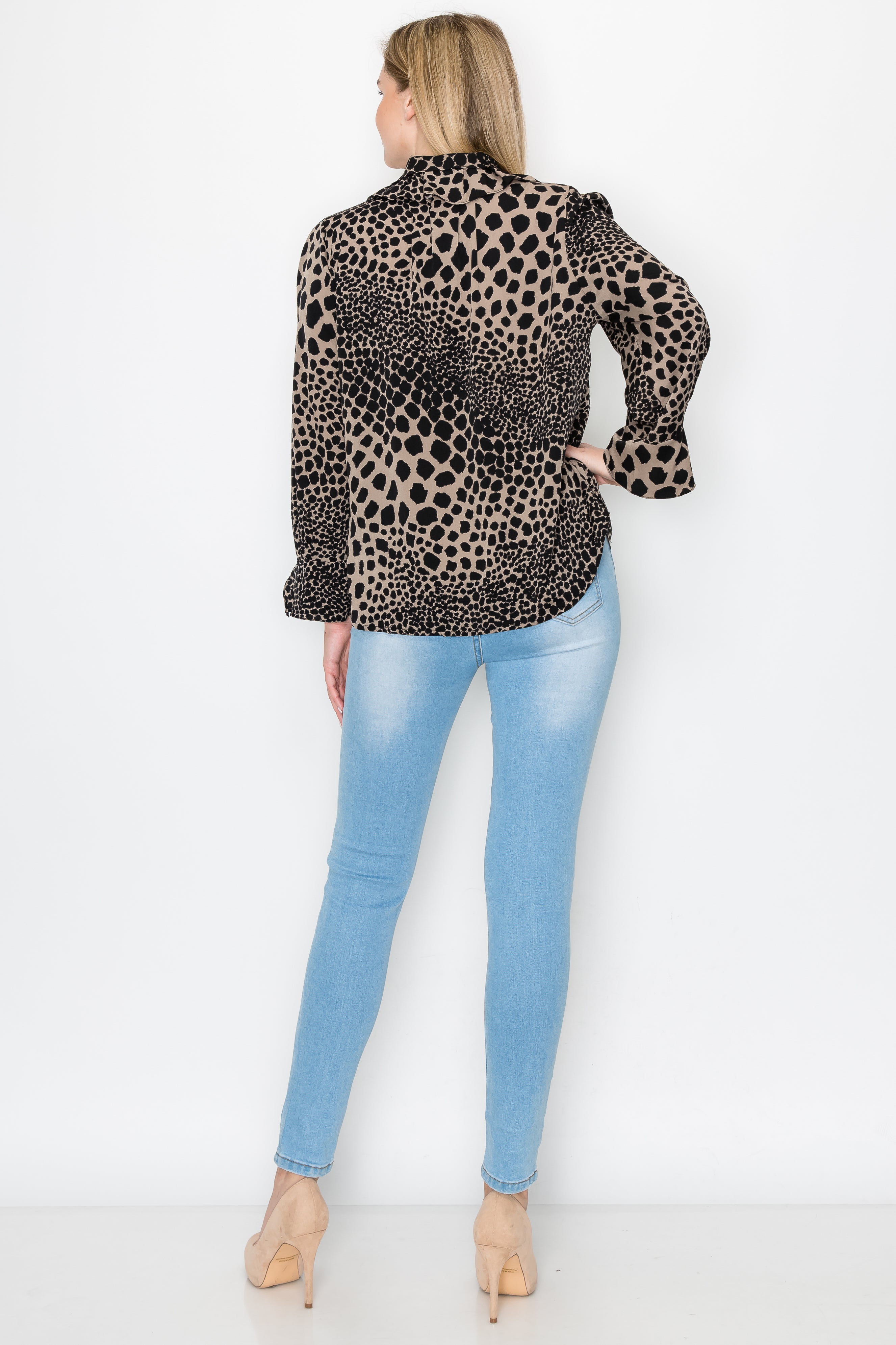 Wynne Woven Animal Print Top