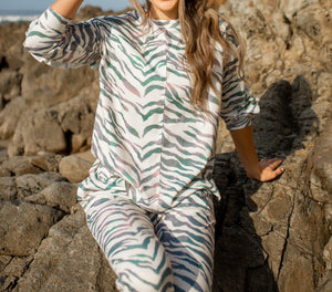 Kacee Knit Zebra Print with Ruffles