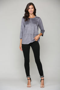 Anita Stretch Suede Top