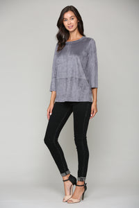 Anita Stretch Suede Top