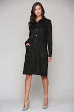 Load image into Gallery viewer, Anne Stretch Suede Shirt Dress