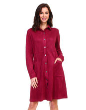 Load image into Gallery viewer, Anne Stretch Suede Shirt Dress