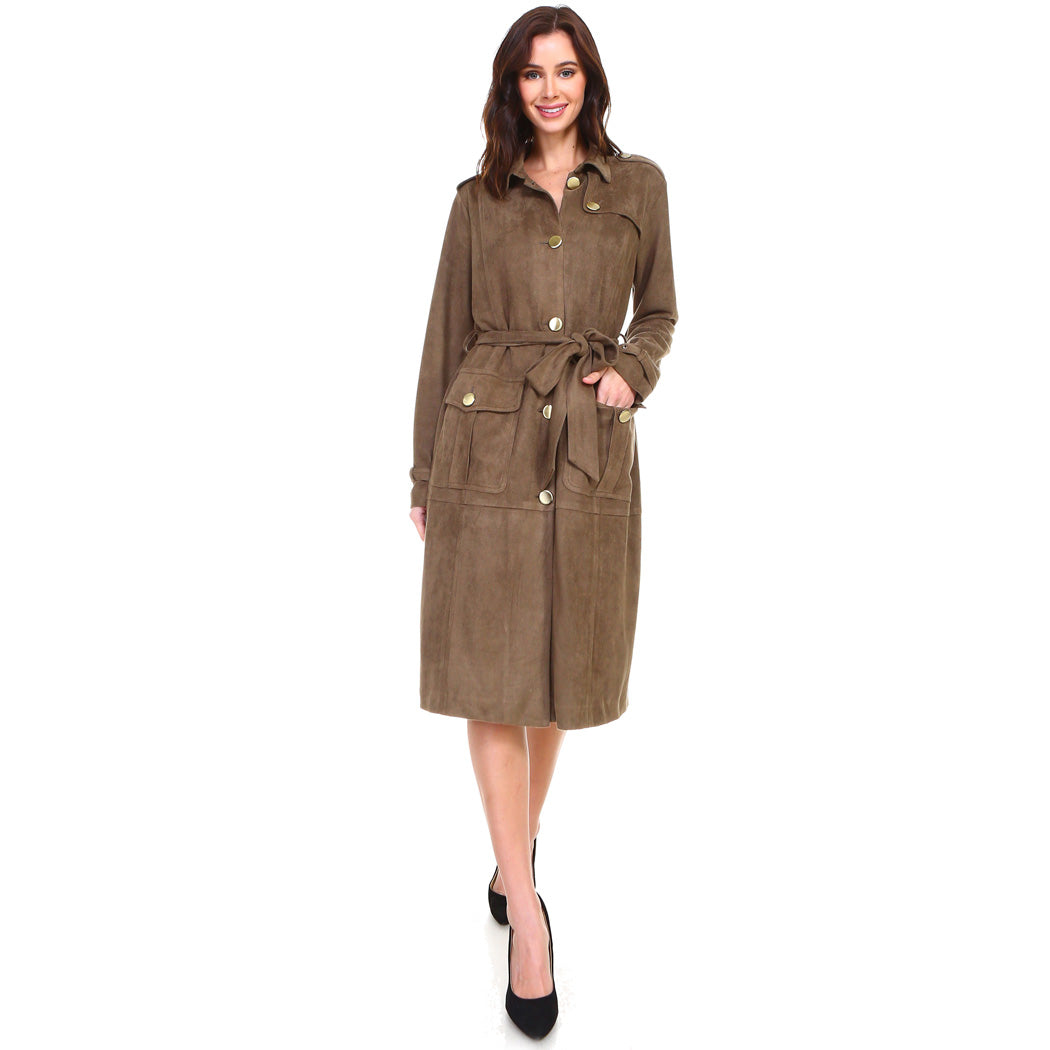 Ariana Suede Trench Coat & Dress