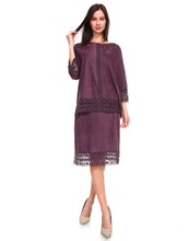 Load image into Gallery viewer, Amanda Stretch Suede Top with Crochet Lace