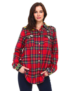 Paige Cotton Plaid Top