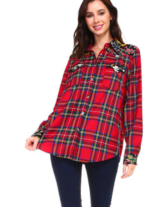 Paige Cotton Plaid Top