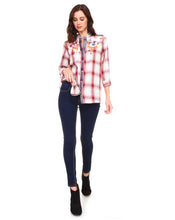Load image into Gallery viewer, Penelope Cotton Plaid Top with Embroidery