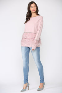 Sally Knitted Sweater with Feathers