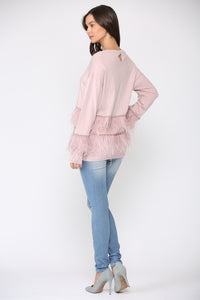 Sally Knitted Sweater with Feathers