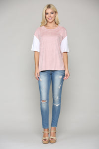 Ali Stretch Suede & Knit Combo