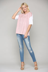 Ali Stretch Suede & Knit Combo