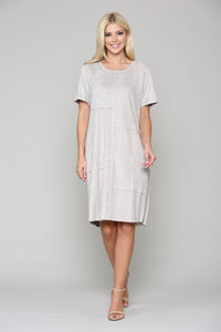 Adelyn Suede Dress with Stitching