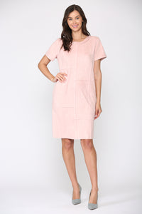 Adelyn Suede Dress with Stitching