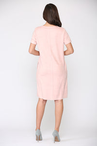 Adelyn Suede Dress with Stitching