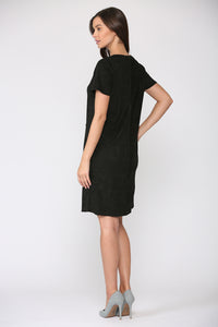 Adelyn Suede Dress with Stitching