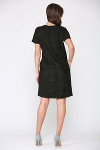 Adelyn Suede Dress with Stitching