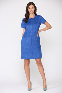 Adelyn Suede Dress with Stitching