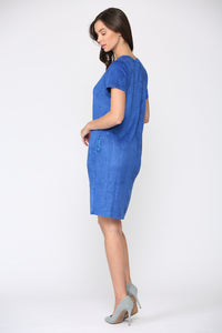 Adelyn Suede Dress with Stitching