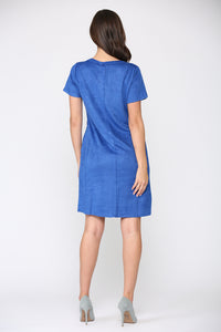 Adelyn Suede Dress with Stitching