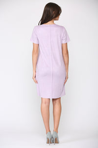 Adelyn Suede Dress with Stitching