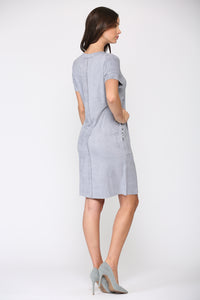 Adelyn Suede Dress with Stitching