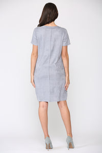 Adelyn Suede Dress with Stitching