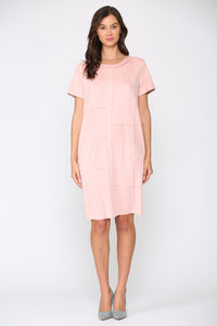 Adelyn Suede Dress with Stitching
