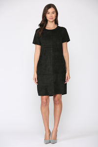 Adelyn Suede Dress with Stitching