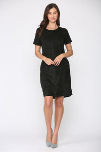 Adelyn Suede Dress with Stitching