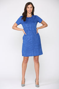 Adelyn Suede Dress with Stitching