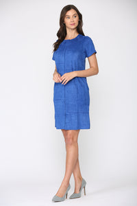 Adelyn Suede Dress with Stitching