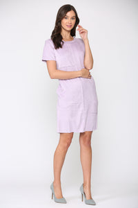 Adelyn Suede Dress with Stitching