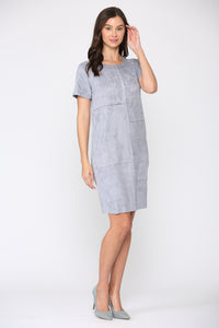 Adelyn Suede Dress with Stitching