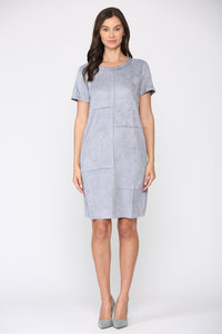 Adelyn Suede Dress with Stitching