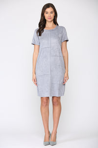 Adelyn Suede Dress with Stitching