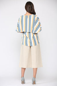 Windelle Woven Top with Draped Cape Back