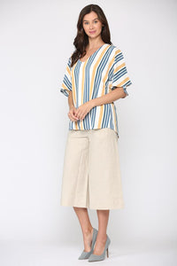 Windelle Woven Top with Draped Cape Back
