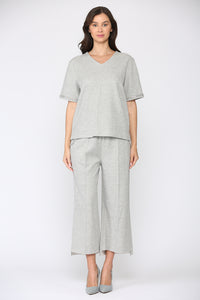 Salina Knit Top with Diamond Trim