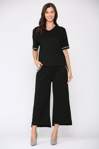 Salina Knit Top with Diamond Trim