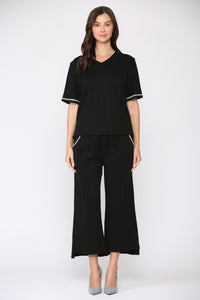 Salina Knit Top with Diamond Trim