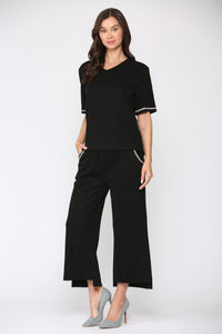 Salina Knit Top with Diamond Trim