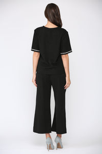 Salina Knit Top with Diamond Trim