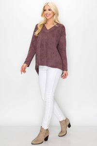 Andrea Stretch Suede Top