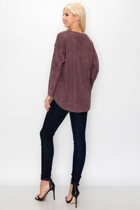 Andrea Stretch Suede Top