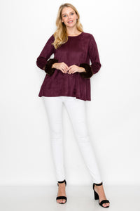 Anabelle Suede Top with Faux Fur