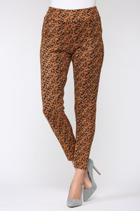 Annelise Stretch Suede Pant - Leopard