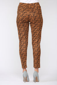 Annelise Stretch Suede Pant - Leopard