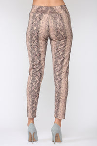 Annelise Stretch Suede Pant - Snake
